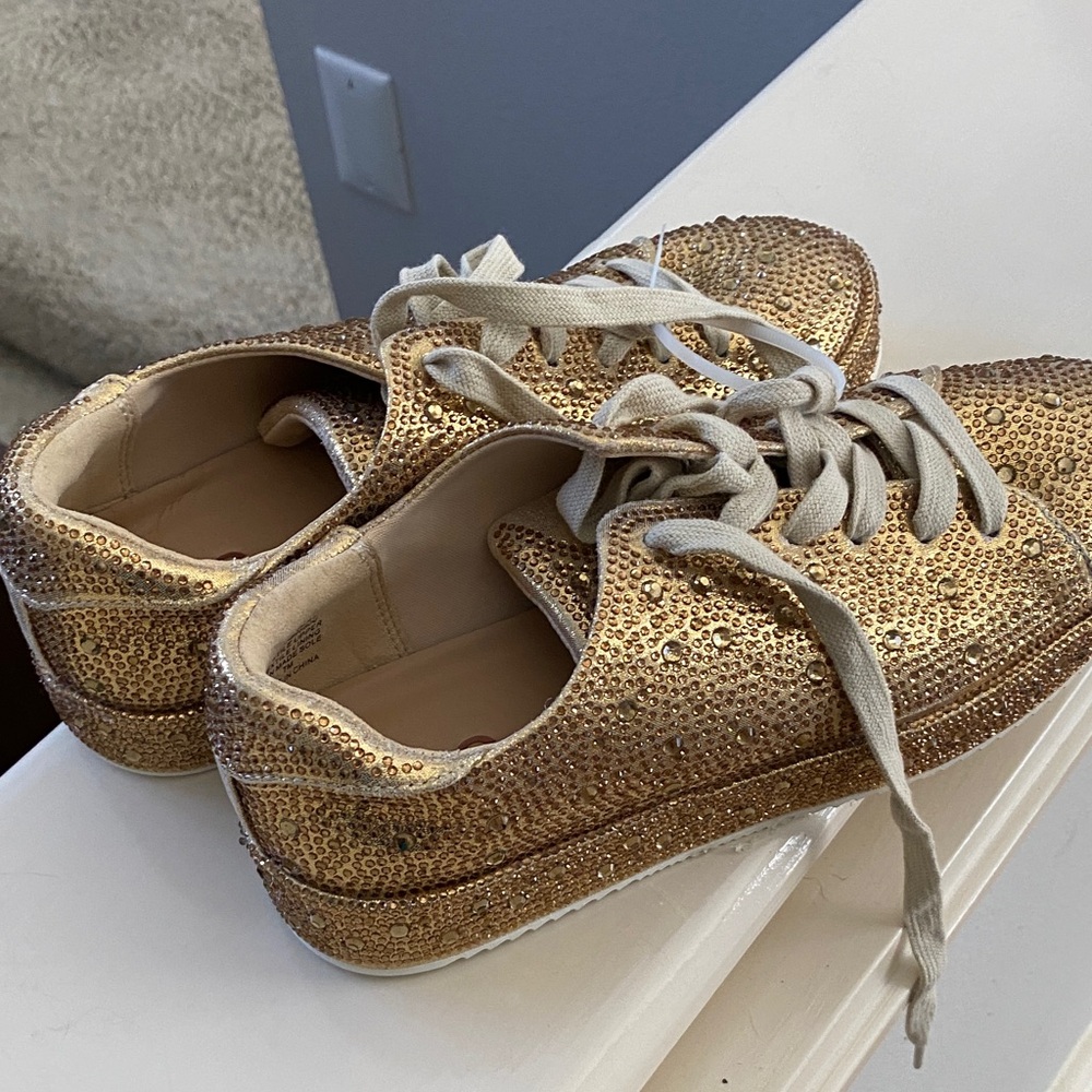 INC International Concepts Gold Glitter Sneakers